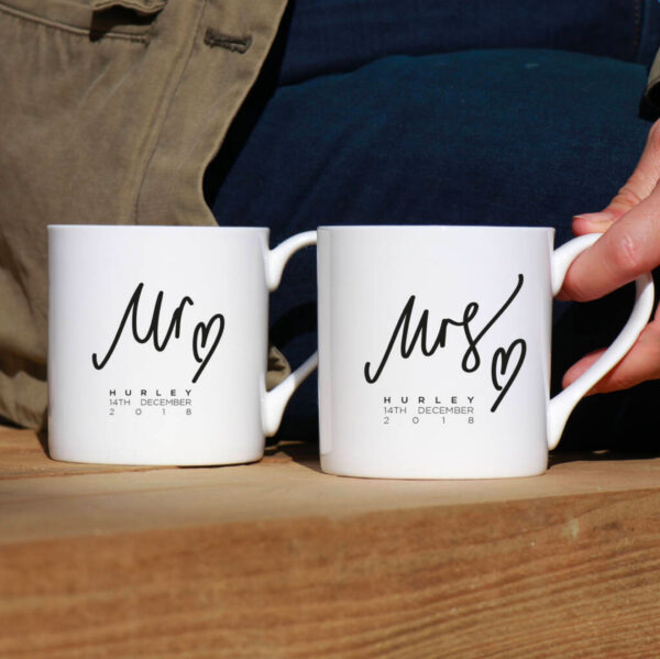Personalised Mr & Mrs China Mug
